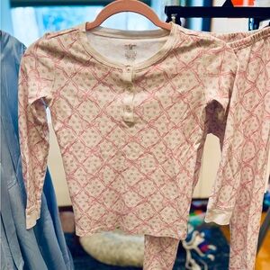 Roller Rabbit x LoveShackFancy White and Pink Pajama Top